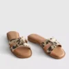 Çapraz kayışlı mule sandaletler