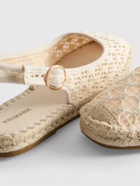 Arkadan bağlamalı espadril sandaletler