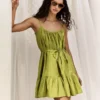 Askılı fırfırlı poplin mini elbise Askılı fırfırlı poplin mini elbise