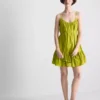 Askılı fırfırlı poplin mini elbise Askılı fırfırlı poplin mini elbise