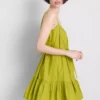 Askılı fırfırlı poplin mini elbise Askılı fırfırlı poplin mini elbise