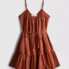 Askılı fırfırlı poplin mini elbise Askılı fırfırlı poplin mini elbise