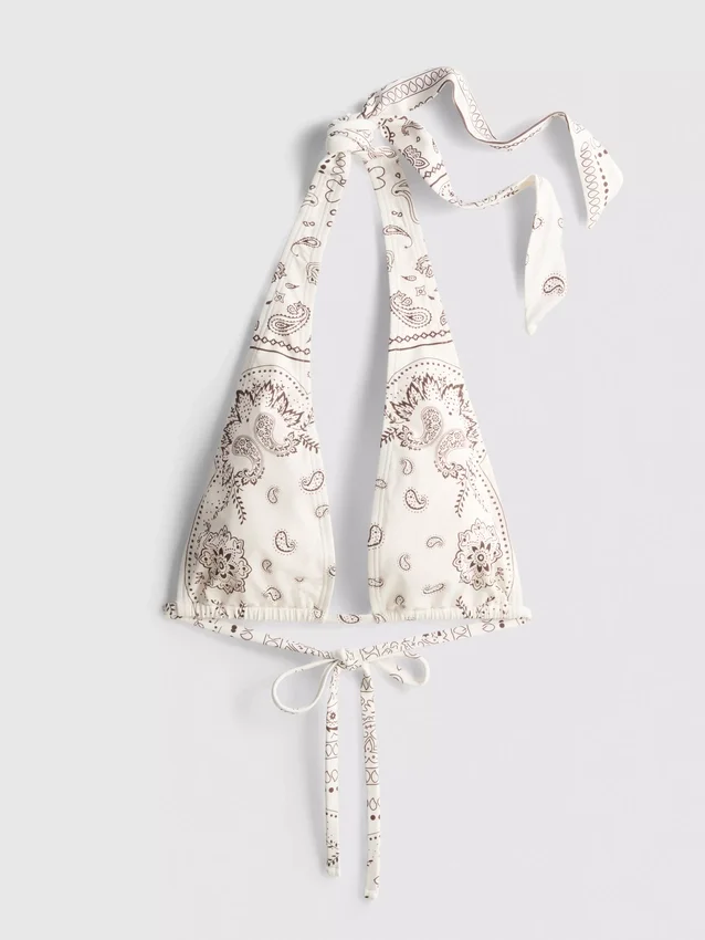 Bandana desenli halter yaka bikini üstü Bandana desenli halter yaka bikini üstü