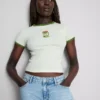 Baskılı pamuklu ringer bebek tişörtü Baskılı pamuklu ringer bebek tişörtü