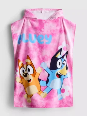 Bluey kapüşonlu havlu kumaş panço Bluey kapüşonlu havlu kumaş panço