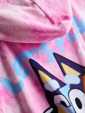 Bluey kapüşonlu havlu kumaş panço Bluey kapüşonlu havlu kumaş panço