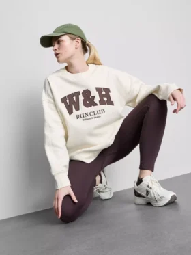 Bol kesim, pamuk ağırlıklı spor kulübü sweatshirt’ü