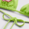 Boncuklu çiçek desenli üçgen bikini üstü Boncuklu çiçek desenli üçgen bikini üstü