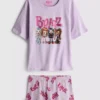 Bratz pamuklu desenli kısa pijama