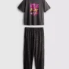 Bratz pamuklu leopar desenli pijamalar