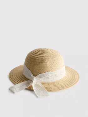 Broderie anglaise dokuma şapka