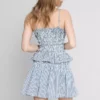 Büzgülü kareli peplum askılı bluz Büzgülü kareli peplum askılı bluz