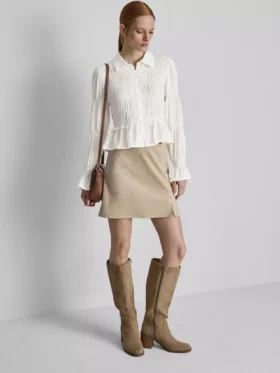 Büzgülü peplum etekli bluz