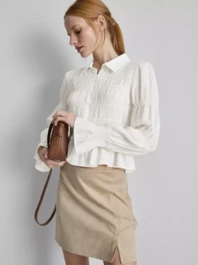 Büzgülü peplum etekli bluz