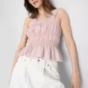 Büzgülü peplum etekli kolsuz bluz Büzgülü peplum etekli kolsuz bluz