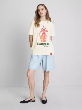 Campari pamuklu bisiklet yaka tişört