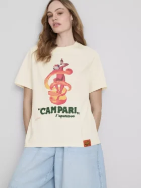 Campari pamuklu bisiklet yaka tişört