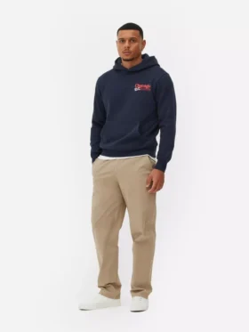 Chicago deep dish desenli kapüşonlu sweatshirt