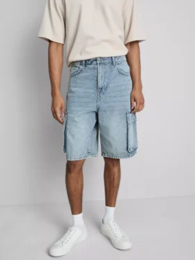Denim kargo şort