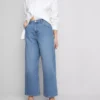 Denim kısa paça geniş bacaklı jean