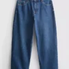Denim kısa paça geniş bacaklı jean Denim kısa paça geniş bacaklı jean