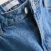 Denim kısa paça geniş bacaklı jean