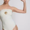 Deniz kabuğu detaylı bandeau mayo Deniz kabuğu detaylı bandeau mayo