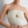 Deniz kabuğu detaylı bandeau mayo Deniz kabuğu detaylı bandeau mayo