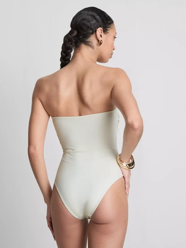 Deniz kabuğu detaylı bandeau mayo Deniz kabuğu detaylı bandeau mayo