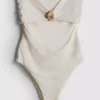 Deniz kabuğu detaylı bandeau mayo Deniz kabuğu detaylı bandeau mayo