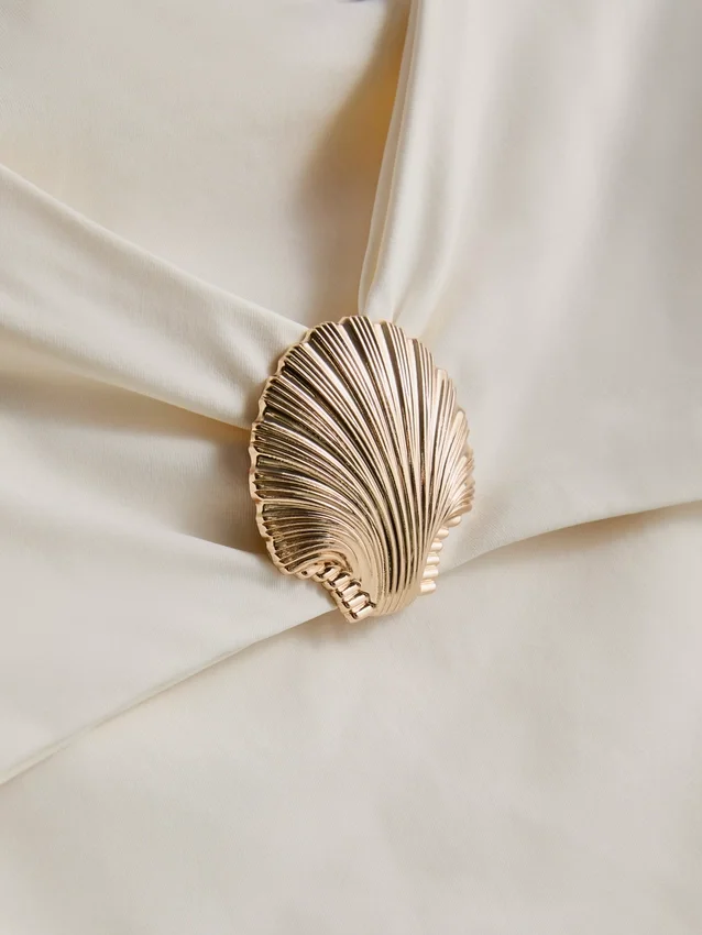 Deniz kabuğu detaylı bandeau mayo Deniz kabuğu detaylı bandeau mayo