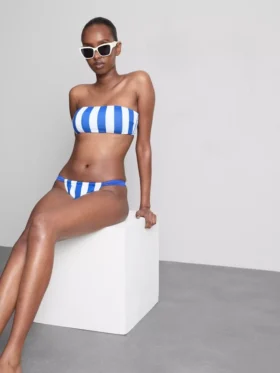 Desenli bandeau bikini üstü