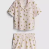 Desenli erkek tarzı kısa pijama Desenli erkek tarzı kısa pijama