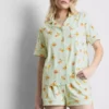Desenli erkek tarzı kısa pijama Desenli erkek tarzı kısa pijama