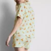 Desenli erkek tarzı kısa pijama Desenli erkek tarzı kısa pijama