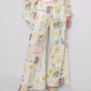 Desenli geniş paça plaj pantolonu Desenli geniş paça plaj pantolonu