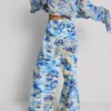 Desenli geniş paça plaj pantolonu Desenli geniş paça plaj pantolonu