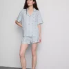 Desenli kısa erkek tarzı şort pijama Desenli kısa erkek tarzı şort pijama