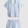 Desenli kısa erkek tarzı pijama Desenli kısa erkek tarzı pijama