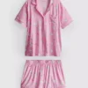 Desenli kısa erkek tarzı pijama Desenli kısa erkek tarzı pijama