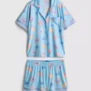 Desenli kısa erkek tarzı pijama Desenli kısa erkek tarzı pijama