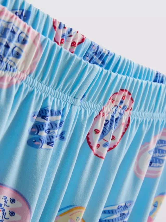 Desenli kısa erkek tarzı pijama Desenli kısa erkek tarzı pijama