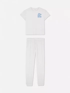 Desenli kısa kollu pijama takımı Desenli kısa kollu pijama takımı