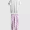 Desenli pamuklu pijama takımı Desenli pamuklu pijama takımı