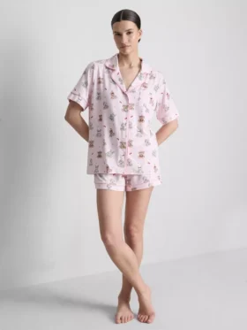 Desenli teddy boyfriend kısa pijama Desenli teddy boyfriend kısa pijama