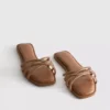 Diamanta örgülü mules sandaletler
