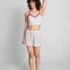 Dikişsiz baskılı kısa pijama cami Dikişsiz baskılı kısa pijama cami