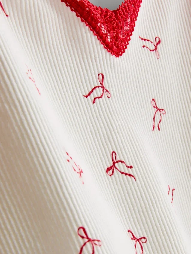 Dikişsiz baskılı kısa pijama cami Dikişsiz baskılı kısa pijama cami