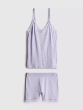 Dikişsiz cami şortlu pijama