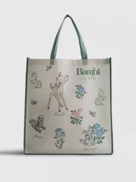 Disney’in Bambi büyük boy yeniden kullanılabilir alışveriş çantası